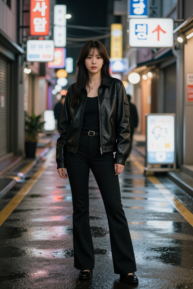 네온 거리의 여인