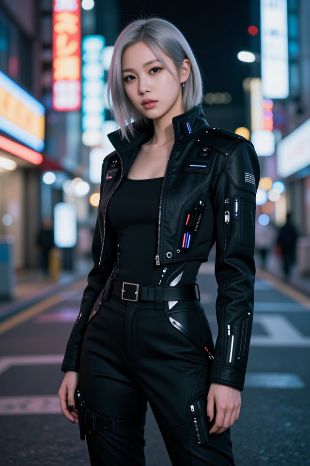 네온사인 아래의 밤