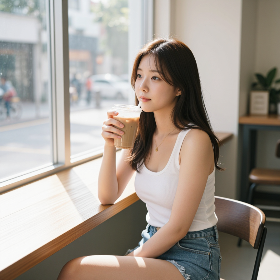 카페에서의 여름 오후