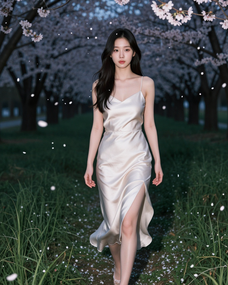 꽃잎 비 속의 그녀