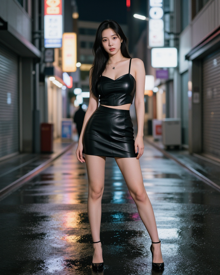 비 내리는 도시의 밤