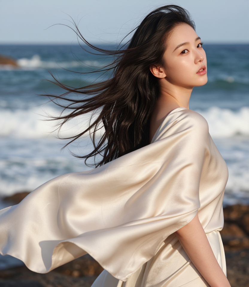 바람에 휘날리는 실크